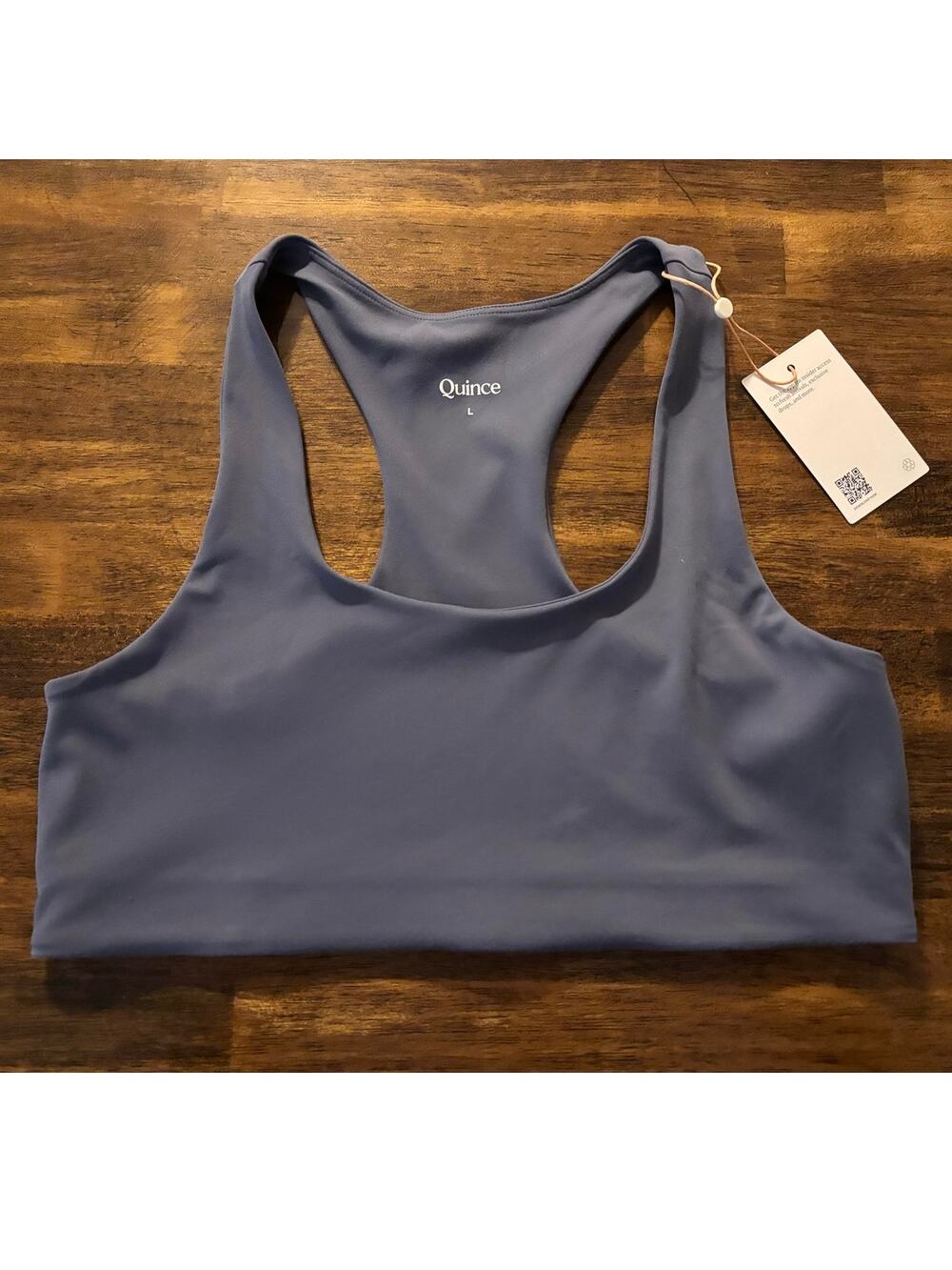 Quince Women’s Large Longline Bra Scoop Neck Ultra Form Racerback Pullover